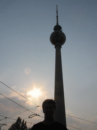 Tim in front of the Fernsehturm tower