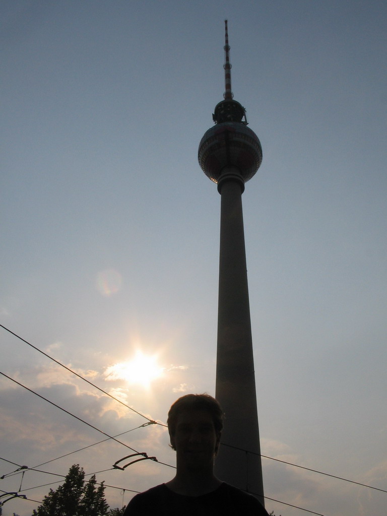 Tim in front of the Fernsehturm tower