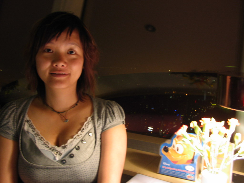 Miaomiao in the Telecafé restaurant on top of the Fernsehturm tower