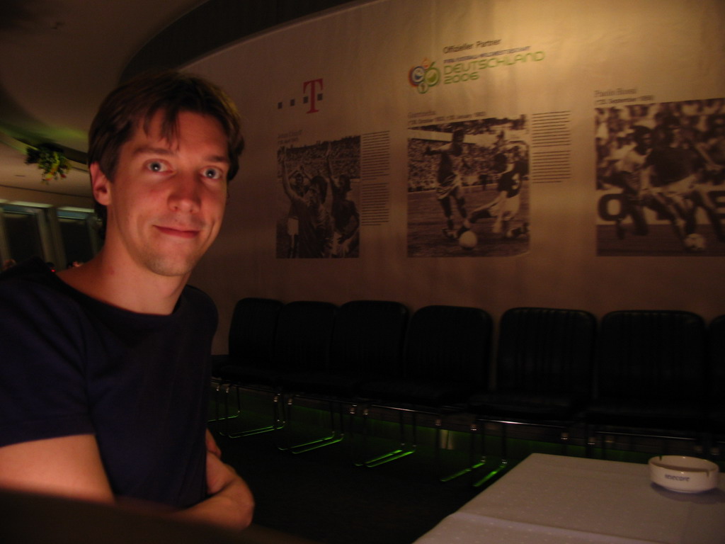 Tim in the Telecafé restaurant on top of the Fernsehturm tower