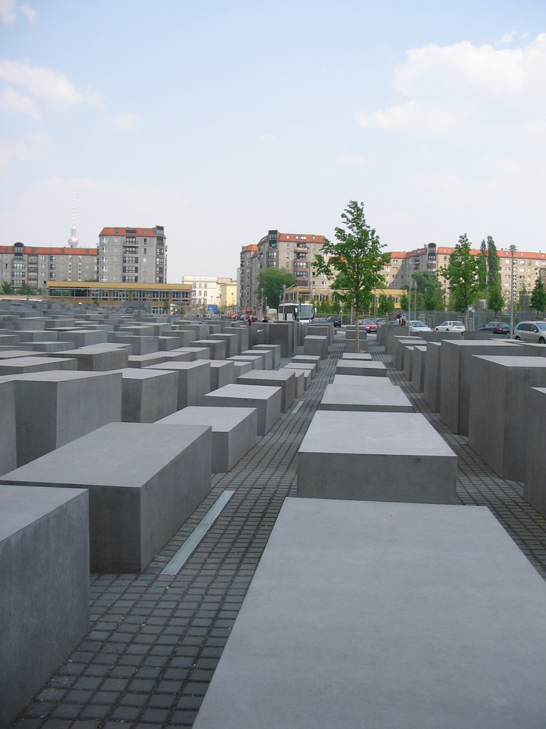 The Holocaust Memorial and the Fernsehturm tower