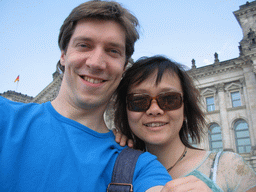 Tim and Miaomiao in front of the Reichstag building