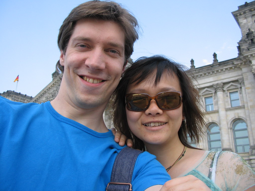Tim and Miaomiao in front of the Reichstag building