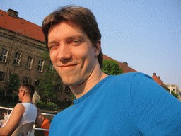 Tim on the tour boat on the Spree river