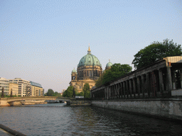 Friedrichs Bridge over the Spree river and the Berlin Cathedral, viewed from the tour biat