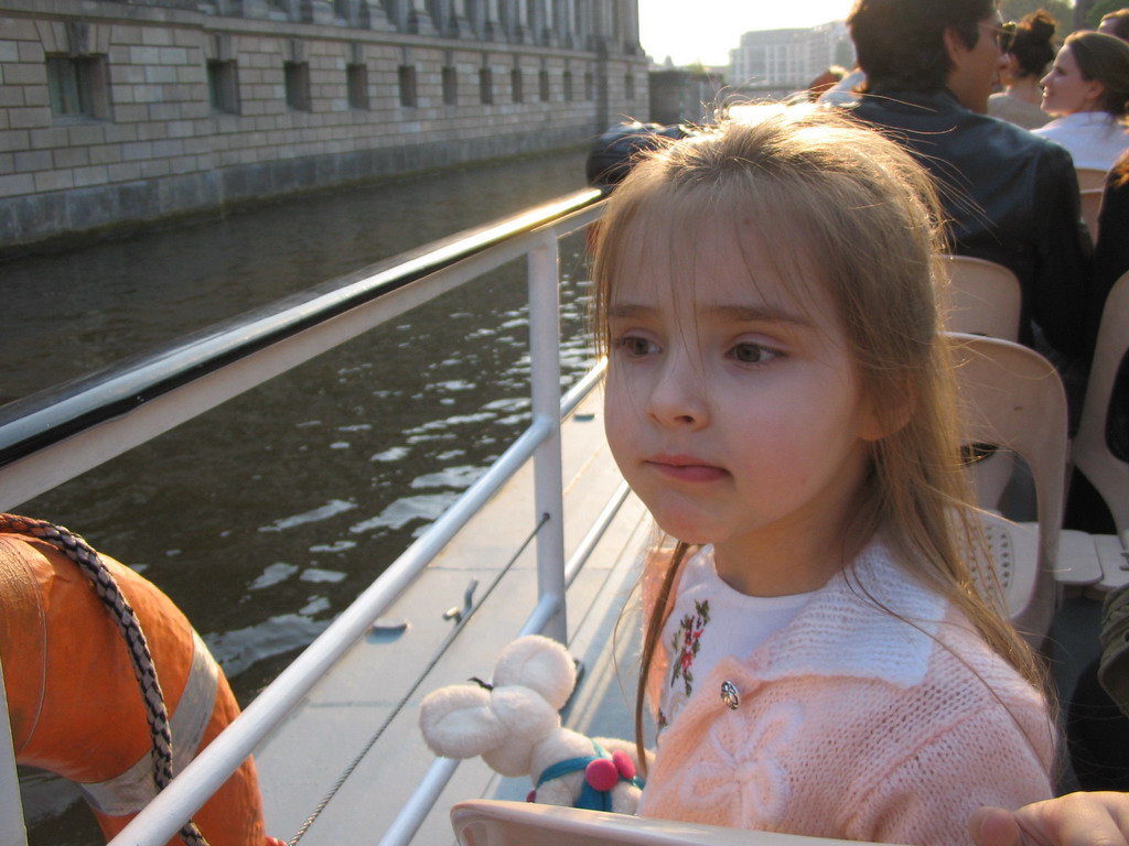 Girl on the tour boat on the Spree river
