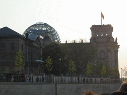 The northeast side of the Reichstag building, viewed from the tour boat on the Spree river