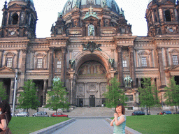 Miaomiao in front of the Lustgarten park and the Berlin Cathedral