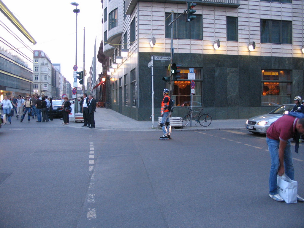 Skaters at the crossing of the Französische Straße street and Charlottenstraße street