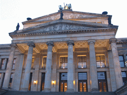 Front of the Konzerthaus Berlin concert hall at the Gendarmenmarkt square, at sunset
