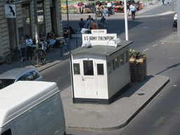 The Russian side of Checkpoint Charlie at the Friedrichstraße street, viewed from the Haus am Checkpoint Charlie museum