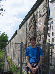 Tim at the remains of the Berlin Wall at the Niederkirchnerstraße street