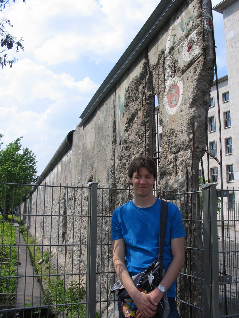 Tim at the remains of the Berlin Wall at the Niederkirchnerstraße street