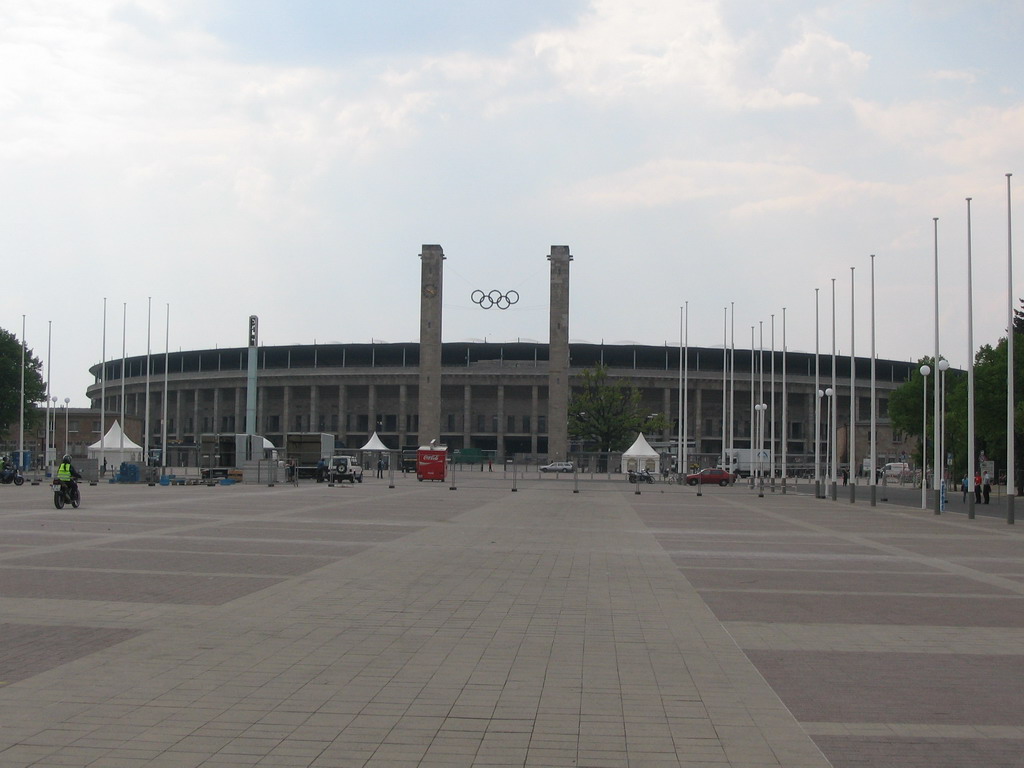 Front of the Olympiastadion Berlin stadium at the Olympischer Platz square
