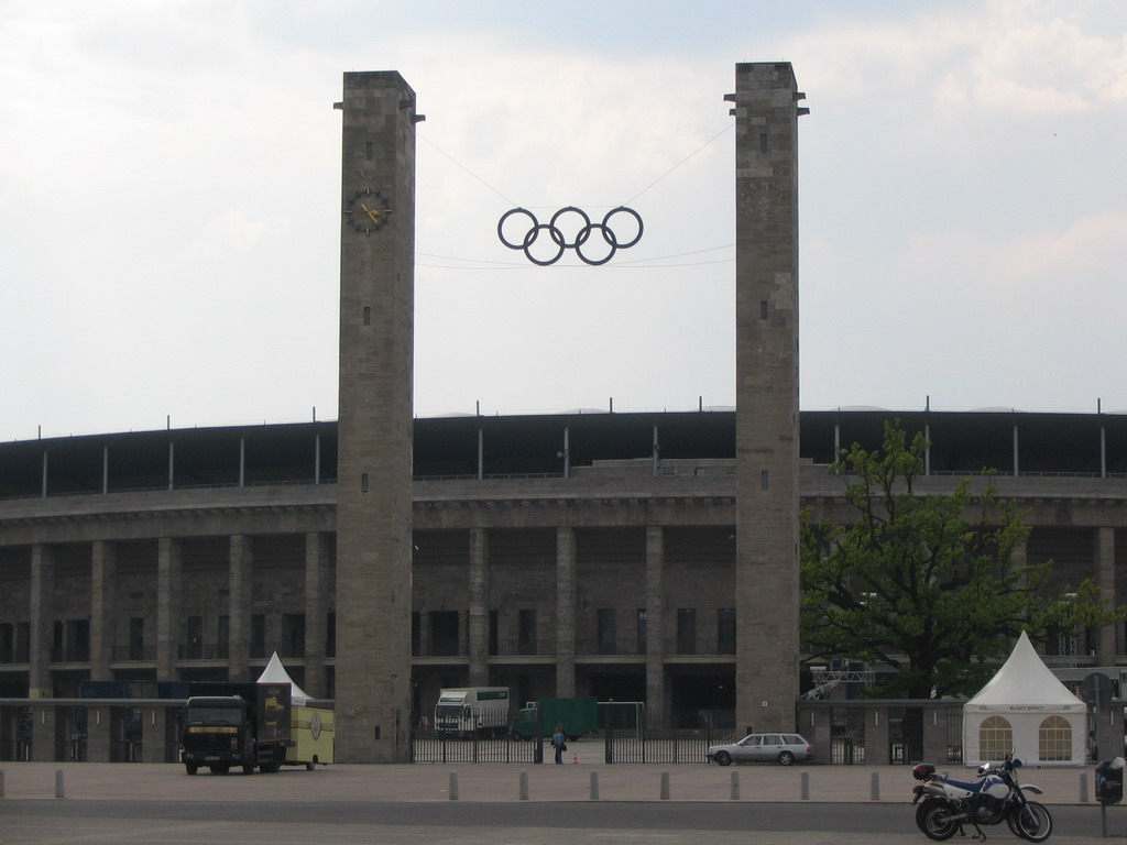 Front of the Olympiastadion Berlin stadium at the Olympischer Platz square