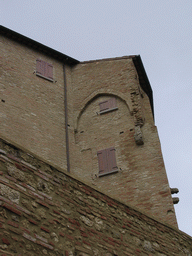 The northwest side of the La Rocca castle, viewed from the parking lot