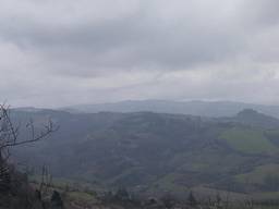 Hills at the south side of the town, viewed from the walkway to the La Rocca castle