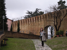 Miaomiao`s friend at the outer square of the La Rocca castle