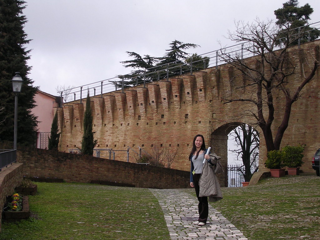 Miaomiao`s friend at the outer square of the La Rocca castle