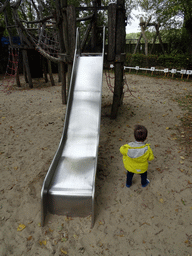 Max with a slide at the playground at BestZoo
