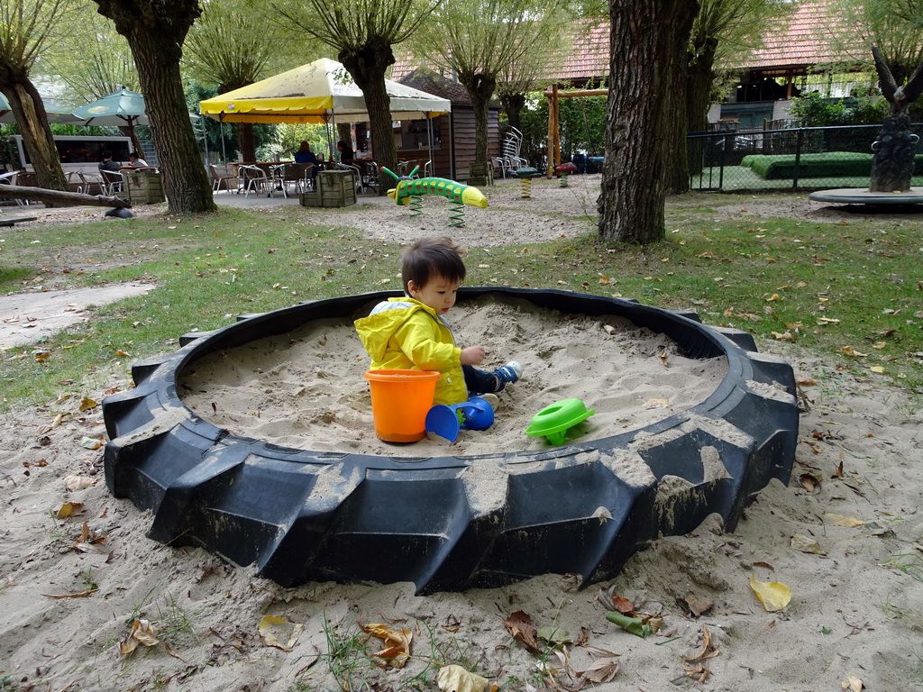 Max in the sandpit at the playground at BestZoo