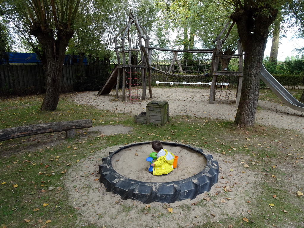 Max in the sandpit at the playground at BestZoo