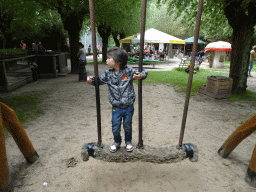 Max on a swing at the playground at BestZoo