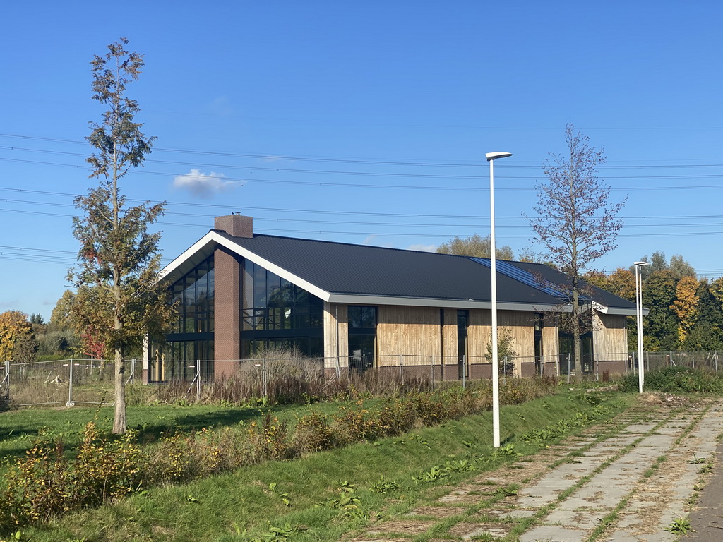 Front of the new entrance building at BestZoo, under construction