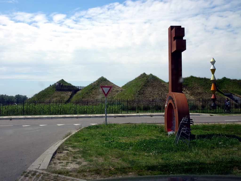 Front of the Biesbosch MuseumEiland at the Hilweg street, viewed from the main parking lot of the Biesbosch MuseumEiland