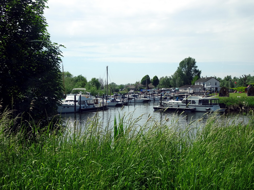 Boats at the north side of the Jachthaven van Oversteeg harbour, viewed from the car