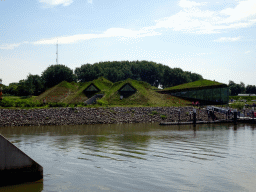 The Gat van den Kleinen Hil lake and the Biesbosch MuseumEiland, viewed from the bridge on the north side