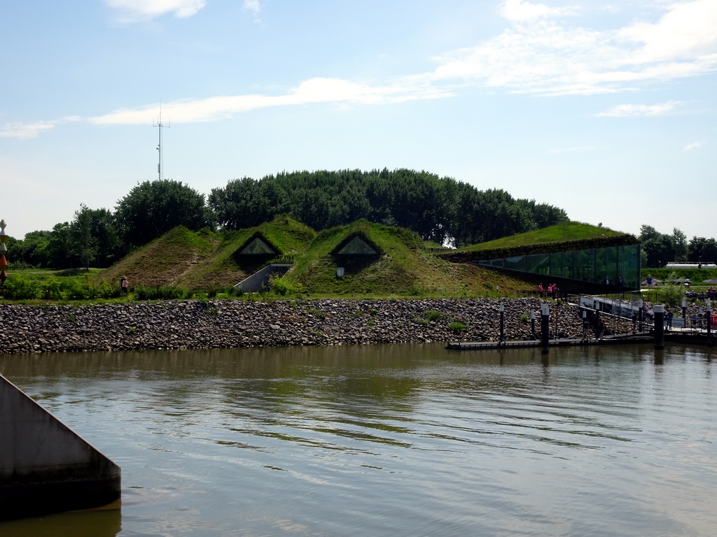 The Gat van den Kleinen Hil lake and the Biesbosch MuseumEiland, viewed from the bridge on the north side