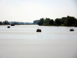 Boats on the Gat van den Kleinen Hil lake, viewed from the bridge on the north side of the Biesbosch MuseumEiland