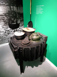 Bush stove at the Biesbosch MuseumEiland, with explanation