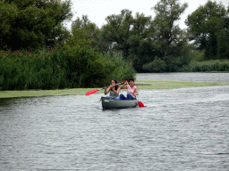 Rowing boat on the Gat van van Kampen lake, viewed from the Fluistertocht tour boat