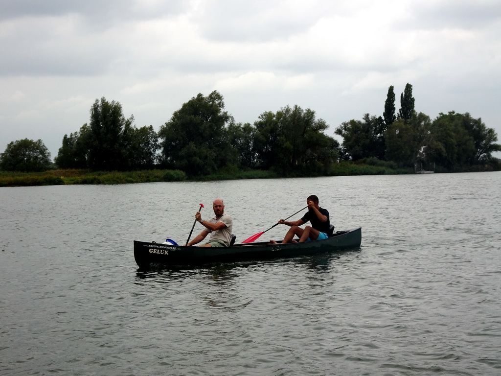 Rowing boat on the Gat van den Kleinen Hil lake, viewed from the Fluistertocht tour boat