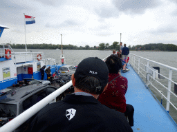 Miaomiao`s parents on the Biesbosch Ferry over the Nieuwe Merwede canal