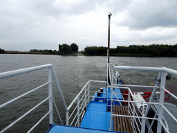 The Biesbosch Ferry over the Nieuwe Merwede canal, with a view on the Kop van `t Land side