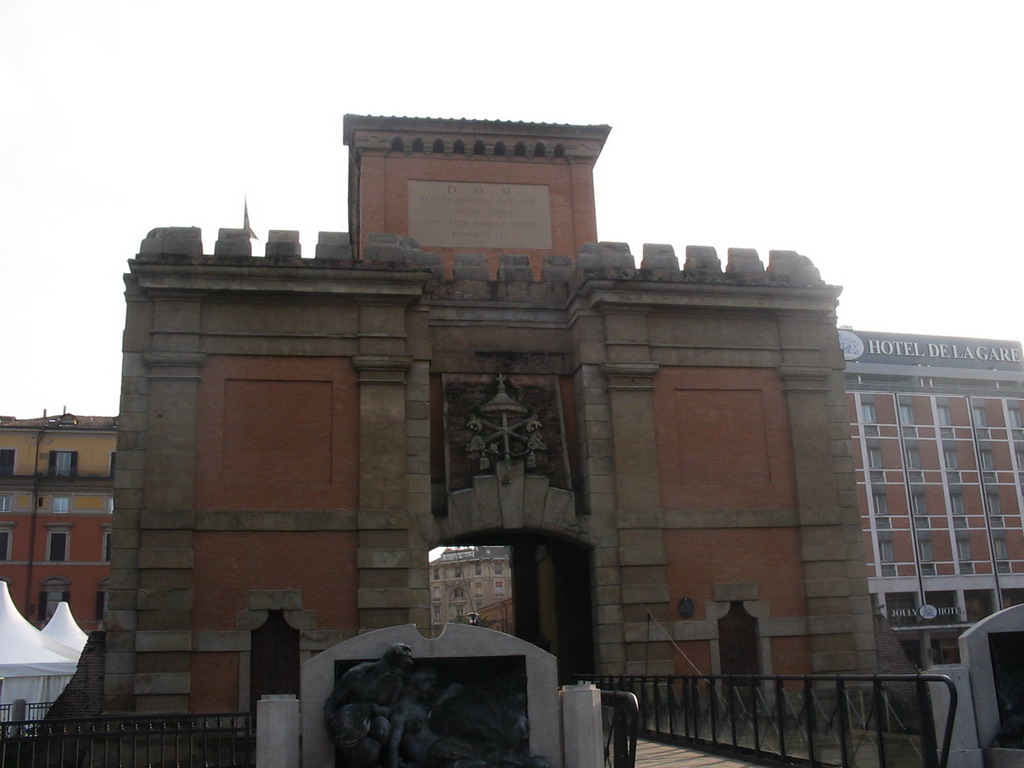 Front of the Porta Galliera gate at the Piazza XX Settembre square