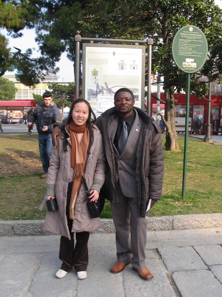 Miaomiao`s friends at the Piazza XX Settembre square