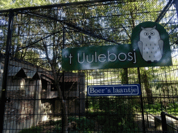 Signs of `t Uulebosj and Boer`s Laantje at the Kasteelpark Born zoo