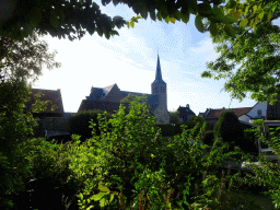The town center with the Sint-Martinuskerk church, viewed from the Kasteelpark Born zoo