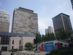 The front of the Shops at Prudential Center, and surrounding buildings