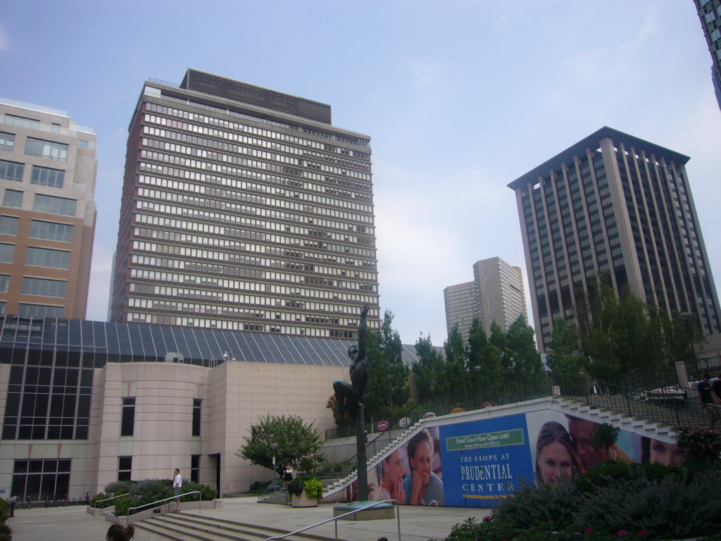 The front of the Shops at Prudential Center, and surrounding buildings