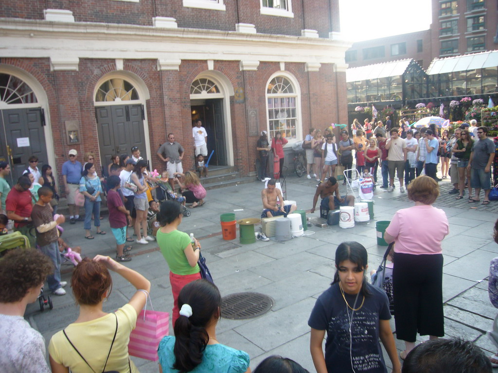 Street artists in front of Faneuil Hall