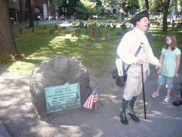 Our tour guide at the grave of James Otis Jr. at the Granary Burying Ground