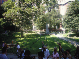 The Granary Burying Ground, with the obelisk at the grave of Benjamin Franklin`s parents