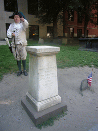 Our tour guide at the grave of Paul Revere at the Granary Burying Ground