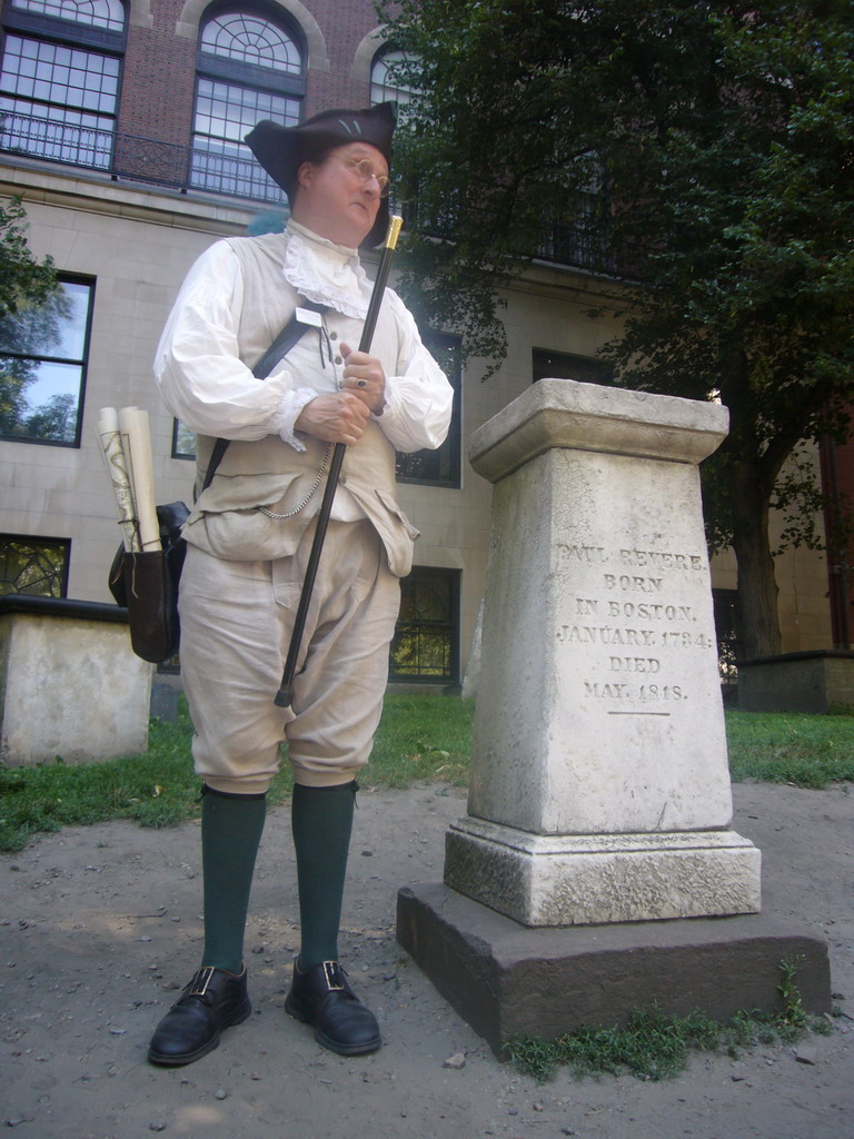 Our tour guide at the grave of Paul Revere at the Granary Burying Ground