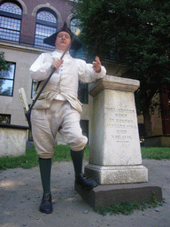 Our tour guide at the grave of Paul Revere at the Granary Burying Ground